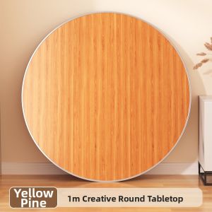 FWTDF | Foldable Family Dining Round Table with Turntable Plate