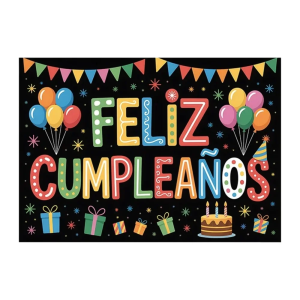 Feliz cumpleaños Spanish Birthday Party Theme Baby Shower Adult Background Banner Pink Gold Balloon Decorations Photography Prop
