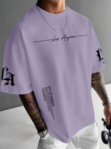 The 2025 summer new mens T-shirt is a casual and fashionable outdoor simple mens top with letter prints