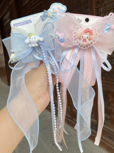 Cute Princess Hair Clip for Girls Butterfly Knot Ribbon Hair Accessories Childrens Lovely Back of Head Hairpins Lolita Style