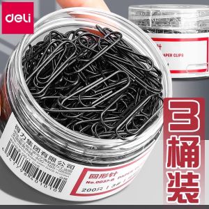 Deli High Aesthetic Value Office Supplies Stainless Steel Paper Clips Bookmarks Electroplated Surface Colored Paper Clips