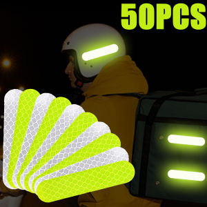 30/50Pcs Motorcycle Helmet Universal Safety Warning Reflective Stickers for Car Reflect All Light Sources Stickers Safety Decals