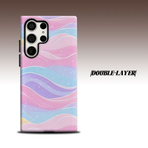 Pastel Candy Wave For Samsung Galaxy S26 S25 S24 A56 A36 Dual Layer Luxury Fashion Full Lens Protective Case