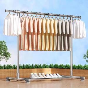Stainless Steel Adjustable Thickened Standing Clothes Drying Rack