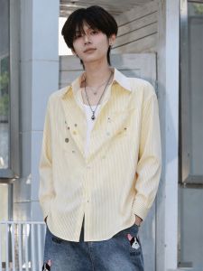 OUMULONG | Colorful Striped Long-sleeve Sunscreen Shirt For Men