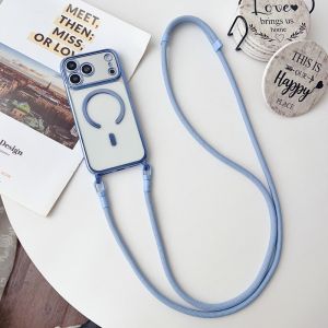 Magnetic Lanyard Case For iPhone 17 Pro Max 14 13 15 16 Plus 17P Original Shockproof Crossbody Neck Cord Strap Soft Clear Cover
