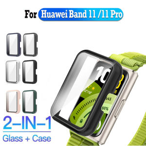 PC Case+Glass For Huawei Band 11 Pro Band11 Tempered Glass Anti-scratch Film Bumper Screen Protector Shell For Huawei Band 11