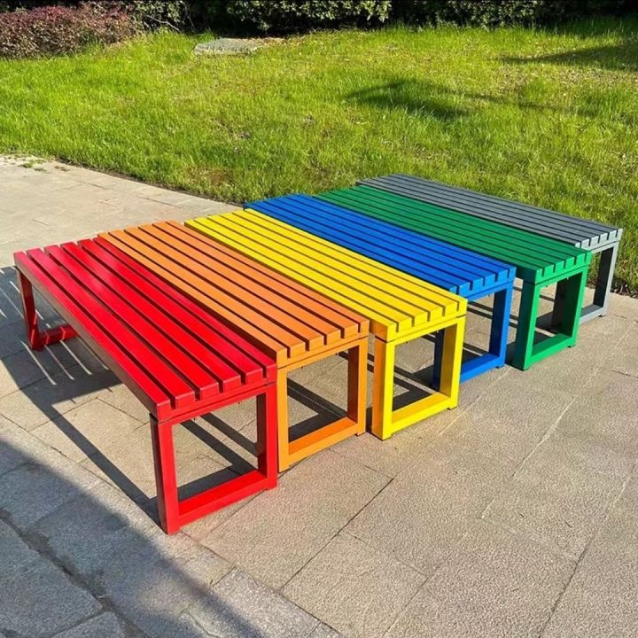 Celebrity Pink Bench Backrest Park Outdoor Bench Shopping Mall