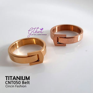 Cincin Titanium Belt Simple Kasual Perhiasan fashion Import Premium Stainless Steel Anti karat bisa dipakai sehari-hari cnt050 gthm