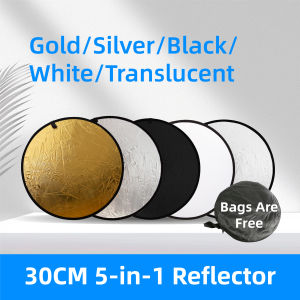 RF01 5in1 Collapsible Round Photography Reflector Photo Studio Outdoor Light Diffuser Multi-Disc With Carry Bag 30/60/80/110cm