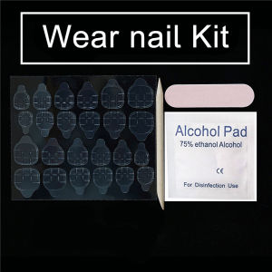 VEDO 💕COD Nails Tools / Peralatan Kuku Palsu /Berisi 1 Lembar Lem (24PCS)+1 Kikir Kuku+1 Kapas Alkohol+1 Tongkat Kayu Kecil