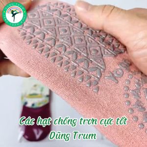 Vớ tất chân tập Yoga sợi len có hạt chống trơn trượt massage chân và thấm mồ hôi cực tốt