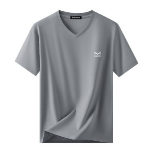 Áo thun nam MiiOW vải cotton và polyester tay ngắn cổ chữ V chống UV