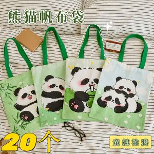 Large Capacity Panda Canvas Bag Creative Graduation Gift for Middle School Students Elementary School Reward Prize Handbag