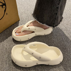 ผู้หญิง ดาว Y2K รองเท้าแตะสไตล์ทอง ฤดูร้อน นุ่ม ด้านล่าง กันลื่น ส้นหนาเข้ากันทั่วรองเท้ารองเท้าแตะสวมใส่กลางแจ้ง