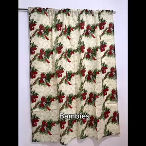 Christmas Window and Door Curtain/ christmas Decor/ Geena fabric Christmas Motiff