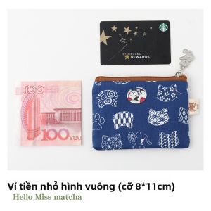 Ví Đựng Tiền Nhỏ Họa Tiết Hoa Xanh Lá Cây Cho Nữ Ví Đựng Chìa Khóa Đồng Xu Giấy Phép Lái Xe Túi Đựng Đồ Nhỏ Gọn Phong Cách Xuân