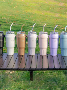 BIZE | Portable Coffee Cup with Straw Stainless Steel Insulated Tumbler