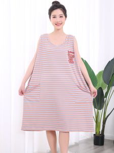 เสื้อกล้ามแขนกุดไซส์ใหญ่เดรสใส่นอนสำหรับผู้หญิงเดรสสายเดี่ยวผ้าวิสคอสแบบบางทรงหลวมใส่ช่วงฤดูร้อนสำหรับสาวอวบกก. สำหรับผู้หญิงตั้งครรภ์