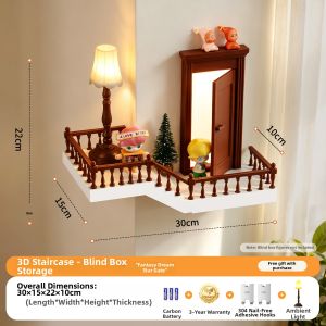 ARTPIONEER | Wall Mounted No Drill Corner Display Shelf for Blind Boxes Figures Glow-in-dark