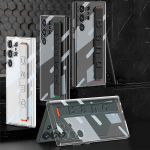 For Samsung Galaxy S23 S24 ultra Lightweight Clear Design With Wristband PC Material Covers