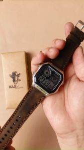 Dây da đồng hồ Siêu bền Da Sáp Ngựa Màu Nâu Đất RAM Leather Classic 1950