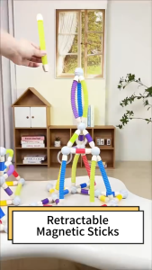 Magnetic Retractable Sticks Toy Building Blocks Educational Magnetic Stick Toys for Kids