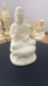 Tượng Phật Bà Quan Âm Bồ Tát chất liệu đá nhân tạo size 12cm nhập khẩu làng nghề đúc tượng mỹ nghệ Đài Loan