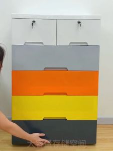 ลิ้นชัก เสื้อผ้า ตู้กับ เพิ่มหนา ลิ้นชักพลาสติก มีล้อ 3-5ชั้น