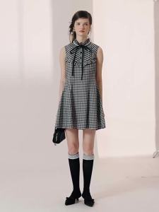AIVEI | Sweet Style Petite Check Pattern Sleeveless Dress
