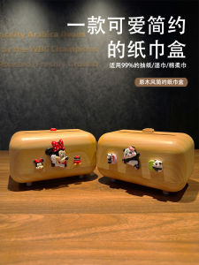 New Chinese Style Desktop Tissue Box Drawer & Luxury Cartoon Dinner Napkin: Original Wood Wind Paper Box Household Storage Organizer