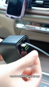 4 -in-1 Colorful Light Car Charger 80cm Retractable Smart Adapter Type C IOS Cable Super Fast Charge with Bluetooth MP3 Player Conversion Plug for IPhone Huawei