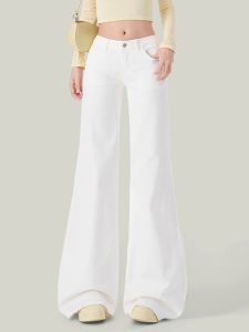 MZVZ | Quần Jeans Xòe Đen Phong Cách Vintage Retro Thoáng Mát Dành Cho Người Thấp