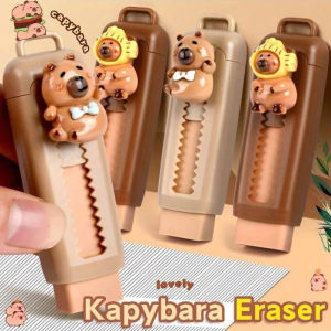 Kawaii Capybara Retractable Rubber Eraser Random Color Cute Korean Stationery School Office Supplies For Back To School Supplies