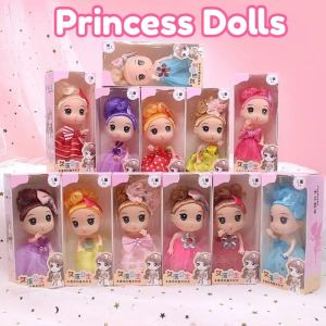 6/12/18/24Pcs Doll Princess for Baby Girl Realistic Full Body White Skin Girl for Kid with Movable Joint and Beautiful Dress