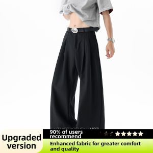 V37 | Retro Linen-Style Pleated Straight Long Pants