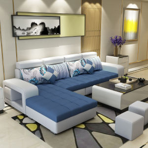 Modern Minimalist Fabric Sofa Combination L-Shaped 2.4/3 Meters Living Room Small Apartment Style Sofa Ensemble