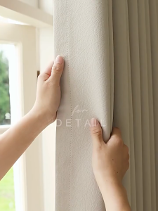LUXU 1PC Upgrade 99% Blackout Curtain Embossed Fabric With 8 Rings For Living Room Bedroom