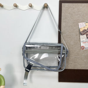 New Fashionable Waterproof PVC Jelly Shoulder Bag Womens Casual Travel Crossbody Small Square Bag Korean Style Leisure Handbag