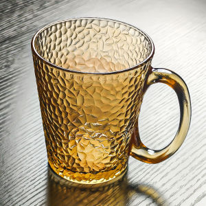 Crystal Glass Cup with Handle Home Use Uncovered Water Cup High End Tea Cup without Lid Middle Ancient High up Hot Water