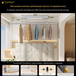 DIEYUAN | Compact Side Mount Automatic Lift Clothes Drying Rack