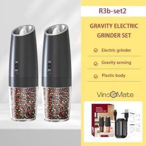 Kitchen Electric Pepper Grinder Battery/USB Powered Salt or Pepper Automatic Grinder with LED Light | Electric Pepper Grinder|Pepper Grinder