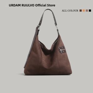 URCDN RDALVO | Leopard Print Suede Tote Bag Large Capacity