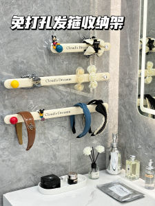 Bathroom Wall Mounted Hair Clip Display Rack Shark Clamp Headband Organizer Plastic Storage Holder Nordic Style Home Dormitory Jewelry Showcase