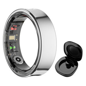 ใหม่แหวนสมาร์ท R09 Health Monitor โหมดกีฬาหลายโหมดการวัดอุณหภูมิผิว 5ATM แหวนสมาร์ทกันน้ําพร้อมเคสชาร์จ