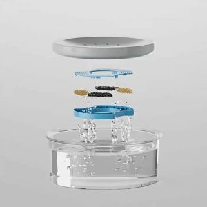 Dog Water Bowl Floating With Filter No Wet Mouth No Splash Large Capacity Fully Transparent Pet Water Bowl