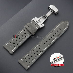 18mm 19mm 20mm 21mm 22mm 24mm Breathable Porous Vintage Racing Leather Watch Straps for Seiko for Rolex Quick Release Watchbands