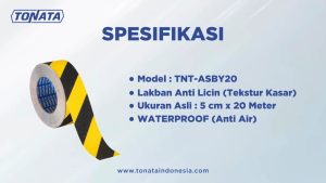 Anti Slip Tape Tonata / Lakban Anti Licin Kuning Hitam 5 cm x 20 Meter