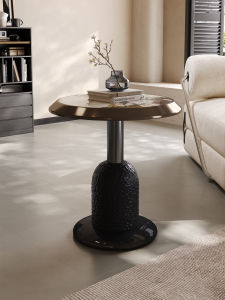 Luxury Retro Designer Side Table Glass & Stone