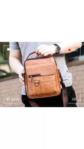 Genuine leather texture mens bag flip shoulder bag trendy Korean casual bag handbag mens crossbody bag #B18